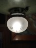 画像4: 1930’S 40'S　ビクトリアン　シーリングライト　1灯　ボタニカル柄　フロストガラスシェード　マットカラー　フラッシュマウント　アンティーク　ビンテージ