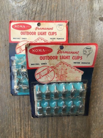 画像1: 1950'S 60'S　OUTDOOR LIGHT CLIPS　NOMA LITES,INC.　MADE IN JAPAN　ネイル　ライトクリップ　フック　ハンギングクリップ　釘　アドバタイジング　アンティーク　ビンテージ