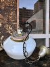 画像12: T様商談中1930'S 40'S　ミルクガラスシェード　ペンダントランプ　シーリングライト　1灯　スクールハウスシーリング　中型　シャビーシック　真鍮　ポーセリン　アンティーク　ビンテージ