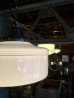 画像7: 1920'S 30'S　レア　フラットボトム　ヘヴィーミルクガラスシェード　ペンダントランプ　シーリングライト　1灯　スクールハウスシーリング　大型　アールデコ　クロムメッキ　アンティーク　ビンテージ