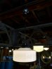 画像1: 1920'S 30'S　レア　フラットボトム　ヘヴィーミルクガラスシェード　ペンダントランプ　シーリングライト　1灯　スクールハウスシーリング　大型　アールデコ　クロムメッキ　アンティーク　ビンテージ (1)