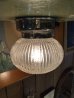 画像4: 1930'S 1940'S　シーリングライト　1灯　リブドクリアガラスシェード　ジェリーフィッシュシェイプ　フラッシュマウント　クロムメッキ　スイッチ付き　アンティーク　ビンテージ