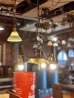 画像5: 1920'S30'S　アールデコ　シーリングライト　パンランプ　3灯　シャンデリア　真鍮　ベアバルブ　スイッチ付　ソケットサラウンド　装飾　アンティーク　ビンテージ
