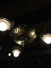 画像1: 1920'S30'S　アールデコ　シーリングライト　パンランプ　3灯　シャンデリア　真鍮　ベアバルブ　スイッチ付　ソケットサラウンド　装飾　アンティーク　ビンテージ (1)