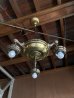 画像11: 1920'S30'S　アールデコ　シーリングライト　パンランプ　ARROW　3灯　シャンデリア　真鍮　ベアバルブ　スイッチ付　ソケットサラウンド　装飾　アンティーク　ビンテージ