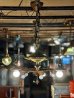 画像9: 1920'S30'S　アールデコ　シーリングライト　パンランプ　BRYANT　2灯　シャンデリア　真鍮　ベアバルブ　スイッチ付　ソケットサラウンド　装飾　アンティーク　ビンテージ
