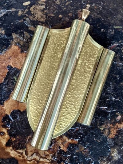 画像1: 1940'S 50'S　NUTONE　フィフティーズ　シールドデザイン　ゴールド　ブラス　ドアベル　チャイム　ディスプレイに　ゴールデンエイジ　アンティーク　ビンテージ