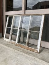 1900'S 1910'S 1920'S 1930'S　shabby chic　シャビーシック　木枠ガラス 窓　 4分割　木製　ミルキー　ホワイト　アンティーク　ビンテージ