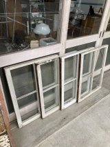 1910'S 1920'S 1930'S　shabby chic　シャビーシック　木枠ガラス 窓　 4分割　木製　ミルキー　ホワイト　アンティーク　ビンテージ