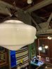 画像3: 1930'S　ミルクガラスシェード　ペンダントランプ　シーリングライト　1灯　スクールハウスシーリング　大型　アーツ＆クラフツ　シャビーシック　スチール　アイアン　アンティーク　ビンテージ