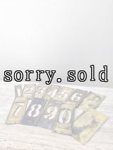 アンティーク　ステンシル印刷用　真鍮プレート　ナンバー　ナンバリング　0 1 2 3 4 5 6 7 8 9　STENCILING SHIPMENTS　ビンテージ
