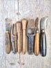 画像12: Old ‎Leather craftsman's tools & Objet　オブジェ　工具　ナイフ　カービング　ポンチ　目打ち　ハンマーヘッド　12本セット　アイアン／ウッド　レザークラフト 店などの　ディスプレイに　実用に　アンティーク　ビンテージ