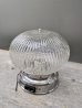画像9: 1930'S 1940'S　シーリングライト　1灯　リブドクリアガラスシェード　ジェリーフィッシュシェイプ　フラッシュマウント　クロムメッキ　スイッチ付き　アンティーク　ビンテージ