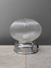 画像12: 1930'S 1940'S　シーリングライト　1灯　リブドクリアガラスシェード　ジェリーフィッシュシェイプ　フラッシュマウント　クロムメッキ　スイッチ付き　アンティーク　ビンテージ