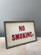 1940'S 50'S　レア　NO SMOKING　禁煙　喫煙禁止　ノースモーキング サイン　看板　スチール　ガラス　アドバタイジング　ショップ　ストアー　店舗 備品　SIGN　小型　アンティーク　ビンテージ