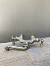 1930'S 40'S　アールデコ　Sink faucet　水道　蛇口　混合水栓　TAP　水栓　ビンテージプランビング　レバーハンドル　COLD　HOT　真鍮　ニッケルメッキ　ニッケルカバード　ディスプレイに　実用に　アンティーク　ビンテージ