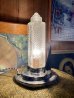 画像1: 1930'S 40'S　アールデコ　マイアミモダン　フロリダ デコ　マシーンエイジ　ヨット　マリンシップ　ロケット　テーブルランプ　1灯　ブリリアント　ガラス　アンティーク　ビンテージ (1)
