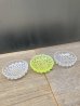 画像1: 1940'S 50'S　オパールガラス　ヴァセリンガラス　ホブネイル　HOBNAIL　豆皿　3pcs/SET.　３点セット　醤油皿　バター皿　食器　昭和レトロ　大正ロマン　アンティーク　ビンテージ (1)