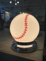 1960'S 70'S　ベースボール　メジャーリーグ　baseball　シーリングライト　ムードライト　1灯　野球の球デザインモチーフ　LA　ドジャース　エンジェルス　ミッドセンチュリー　ミントコンディション　フラッシュマウント　スチール　ガラス　アンティーク　ビンテージ