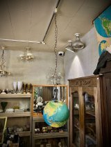 1950'S 60'S　地球儀ランプ　光る地球儀　LEVITON　シーリングライト　吊り下げランプ　引掛シーリング　グローブ　Replogle製　World Nation SERIES GLOBE　リプルーグル・グローブス　アンティーク　ビンテージ