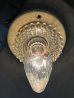 画像5: 1950'S 60'S　シーリングランプ　フラッシュマウントライト　ベアバルブ　1灯　アイボリー　スチール　ホブネイルサラウンド　クリアガラス　ポーセリン　アンティーク　ビンテージ