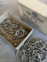 1960'S 70'S　USA　デッドストック　カードリング（小）loose leaf binder rings　made in Japan 　インデックスホルダーリング　RING BOOK 　一箱セット　日本製　逆輸入　ステーショナリー　スチール　ニッケルメッキ　アンティーク　ビンテージ