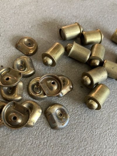 画像7: 1930’S 40'S 50'S　10pcs/SET.　デッドストック　スプリング ドアボールキャッチ 小＆極小　キャビネットラッチ　スプリングラッチ　キャッチ　丸型　真鍮メッキ　スチール　アンティーク　ビンテージ