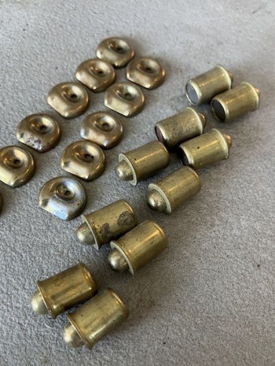 画像5: 1930’S 40'S 50'S　10pcs/SET.　デッドストック　スプリング ドアボールキャッチ 小＆極小　キャビネットラッチ　スプリングラッチ　キャッチ　丸型　真鍮メッキ　スチール　アンティーク　ビンテージ