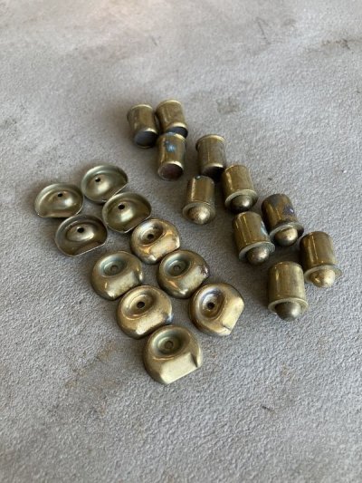 画像15: 1930’S 40'S 50'S　10pcs/SET.　デッドストック　スプリング ドアボールキャッチ 小＆極小　キャビネットラッチ　スプリングラッチ　キャッチ　丸型　真鍮メッキ　スチール　アンティーク　ビンテージ