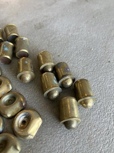 画像13: 1930’S 40'S 50'S　10pcs/SET.　デッドストック　スプリング ドアボールキャッチ 小＆極小　キャビネットラッチ　スプリングラッチ　キャッチ　丸型　真鍮メッキ　スチール　アンティーク　ビンテージ