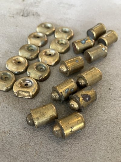 画像12: 1930’S 40'S 50'S　10pcs/SET.　デッドストック　スプリング ドアボールキャッチ 小＆極小　キャビネットラッチ　スプリングラッチ　キャッチ　丸型　真鍮メッキ　スチール　アンティーク　ビンテージ