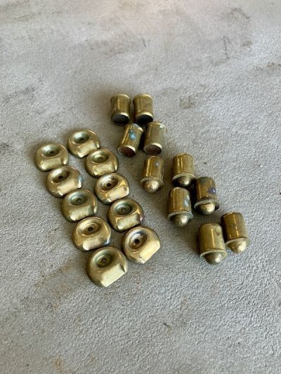 画像11: 1930’S 40'S 50'S　10pcs/SET.　デッドストック　スプリング ドアボールキャッチ 小＆極小　キャビネットラッチ　スプリングラッチ　キャッチ　丸型　真鍮メッキ　スチール　アンティーク　ビンテージ