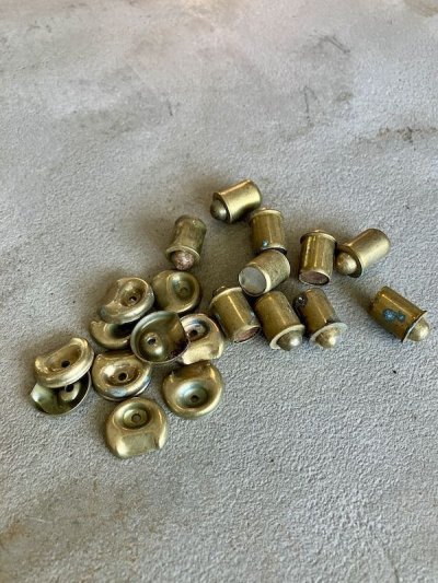 画像10: 1930’S 40'S 50'S　10pcs/SET.　デッドストック　スプリング ドアボールキャッチ 小＆極小　キャビネットラッチ　スプリングラッチ　キャッチ　丸型　真鍮メッキ　スチール　アンティーク　ビンテージ