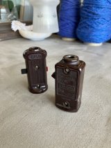 1930'S 40'S 50'S　LEVITON　H&H　照明スイッチ　FANスイッチ　コンセント１口付き　ベークライト　アンティークランプのリペアに　延長コード制作に　ビンテージ　アンティーク