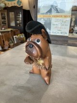 1960'S　MID CENTURY　ナウガハイド　ビニールレザー　Jestia TKR no. 725　bulldog sheriff TOY　犬のおまわりさん　オブジェ　卓上オブジェ　日本製　アンティーク　ビンテージ