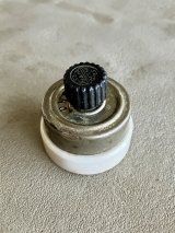 1910'S 20'S　サーフェイススイッチ　H&H　スナップスイッチ　ターンスイッチ　真鍮　ニッケルメッキ　ポーセリン　ON/OFF　小型　アメリカ製　アンティーク　ビンテージ