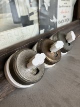 1900'S 10'S    アーリーエレクトリック　アメリカ製　サーフェイススイッチ　THE PES MFG.CO　PERKINS　超大型　ロータリースイッチ　ターンスイッチ　ブラス　ニッケルメッキ　ポーセリン　アンティーク　ビンテージ 