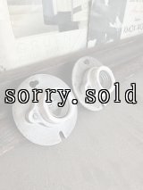 1950'S　unknown　MADE IN USA　シンプル　ポーセリンソケットライト　2PCS/SET.　シーリング&ウォールマウントブラケットライト　1灯　ポーセリン　スチール　インダストリアル　PATINA　シャビーシック　ミントコンディション　アンティーク　ビンテージ