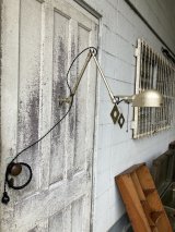 1950'S　シアーズ　クラフツマン　SEARS ROEBUCK　CRAFTSMAN　ボールチェーン　LEVITON　1灯　インダストリアル アームライト　ワークベンチ ランプ　ウォールマウントorベンチマウント ブラケットライト　ミントコンディション　シャンパンゴールド　その2　アンティーク　ビンテージ