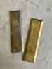 画像3: 1930'S 40'S　PATINA　パティーナ　プッシュプレート　押板　スチール　真鍮メッキ　2pcs/set　２枚セット　アンティークドアに　フロアヒンジドアなどに　ラスティーゴールド　アンティーク　ビンテージ