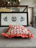 画像5: 1890’S 1900'S 1910'S　ヴィクトリアン　フェザークッション　ハンドメイド　フラワーモチーフ　柄　シルク　レース　フリル　オーガンジー　赤系　アンティーク　ビンテージ　
