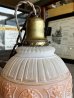 画像18: 1920’S　PERKINS ファットボーイソケット　ヴィクトリアン　シーリングライト　ペンダントランプ　1灯　柄付きフロストガラスシェード　フローラル柄　リブシェード　エアブラシ　HAND PAINTED　PATINA　アイアンチェーン　ブラスホルダー　ビクトリアン 　アンティーク　ビンテージ
