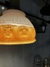 画像11: 1920’S　PERKINS ファットボーイソケット　ヴィクトリアン　シーリングライト　ペンダントランプ　1灯　柄付きフロストガラスシェード　フローラル柄　リブシェード　エアブラシ　HAND PAINTED　PATINA　アイアンチェーン　ブラスホルダー　ビクトリアン 　アンティーク　ビンテージ