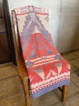 1940'S 50'S　インディアンラグ　ブランケット　毛布　ファブリック　ネイティブアメリカン柄　RUG　ティピ　アロー　幾何学柄　プリミティブ　アンティーク　ビンテージ