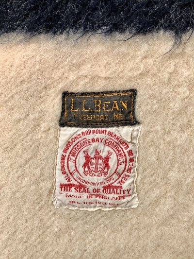 画像2: 1920'S 30'S　レア　L.L.BEAN × HUDSON'S BAY　4POINT　ポイントブランケット　ラグマット　エルエルビーン　L.L.ビーン　ハドソンベイ　イギリス製　MADE IN ENGLAND　ヴィンテージ　ブランケット　２０年代　３０年代　黒タグ　初期タグ　SPECIAL!!　アンティーク　ビンテージ