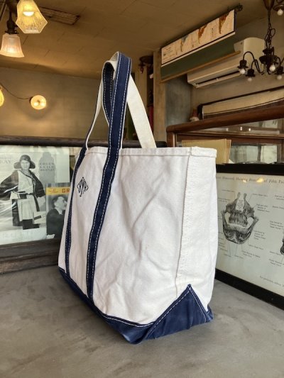 画像2: 1980’s 90'S　L.L.BEAN　Vintage　Boat and Tote　モノグラム　ボートアンドトート　エルエルビーン　L.L.ビーン　ビーントート　ラージ　LARGE　アメリカ製　MADE IN USA　グッドコンディション　NAVY　帆布　ビンテージ