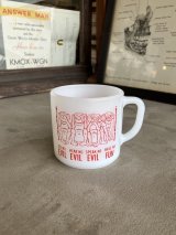 1960'S 70'S　レア　FEDERAL　フェデラル　SEE NO EVIL　HEAR NO EVIL　SPEAK NO EVIL　HAVE NO FUN　見猿　言わ猿　聞か猿　モンキー　MONKEY　ミルクガラス　コーヒーマグ　マグカップ　アンティーク　ビンテージ