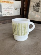 1960'S 70'S　ファイヤーキング　Fire-King　スタッキングマグ　ジャギーストライプ　OLIVE　アンカーホッキング　アンティーク　ビンテージ