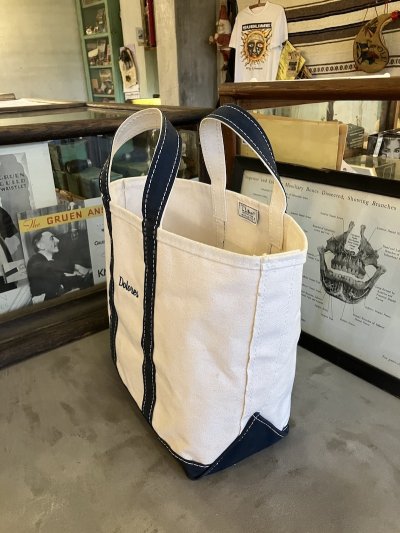 画像5: 1980’s 90'S　L.L.BEAN　Vintage　Boat and Tote　モノグラム　ボートアンドトート　エルエルビーン　L.L.ビーン　ビーントート　ショートハンドル　MEDIUM　アメリカ製　MADE IN USA　グッドコンディション　navy×生成　2色タグ　帆布　ビンテージ