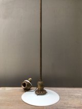 1890’S 1900’S 1910'S　アーリーセンチュリー　フラットシェード　FLAT SHADE　ミルクガラス　フラットシェード　ベンジャミン　Benjamin　ソケットクラスター　2灯　アイアン　真鍮　アンティーク　ビンテージ